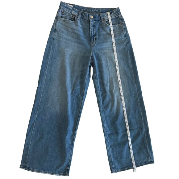 AE Super High-Rise Baggy Wide Leg Jeans – Blue, Size 8 - NWOT - Picture 2 of 8